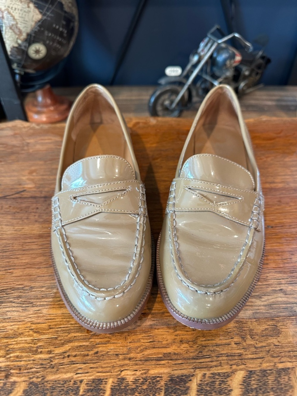 Lauren Ralph Lauren Beige Patent Leather Penny Loafers - Picture 10 of 10